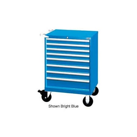 Lista International Lista 28-1/4"W Mobile Cabinet, 8 Drawers, 90 Compart - Bright Blue, No Lock XSST0750-0801MBBNL